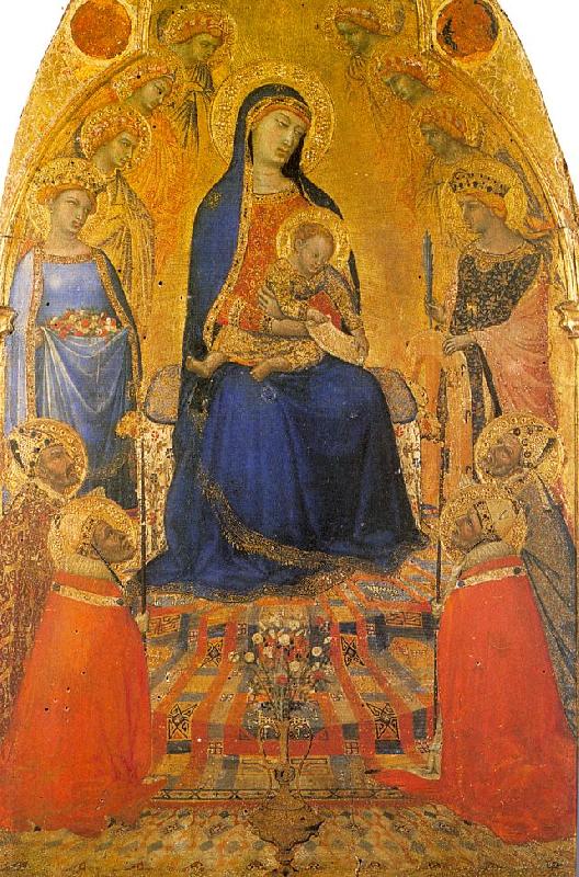 Ambrogio Lorenzetti Madonna and Child Enthroned with Angels and Saints oil painting picture